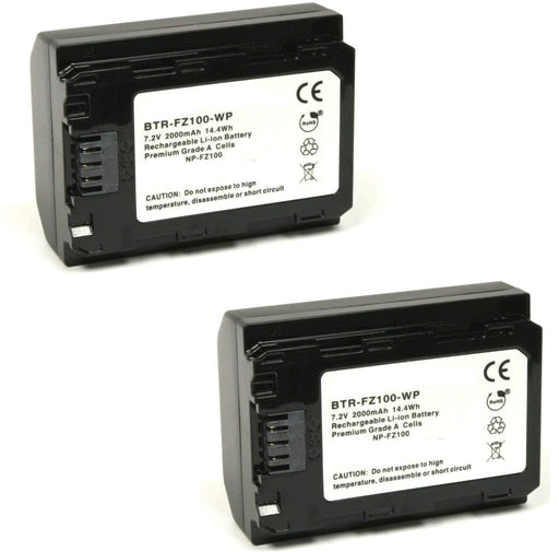 NP FZ-100 Battery 7.2V Battery, 2000mAh Two pack