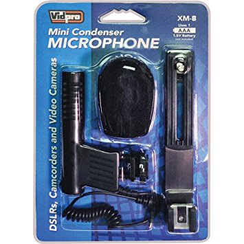 Vidpro Mini Condenser Microphone for DSLRs, Camcorders &amp; Video Cameras