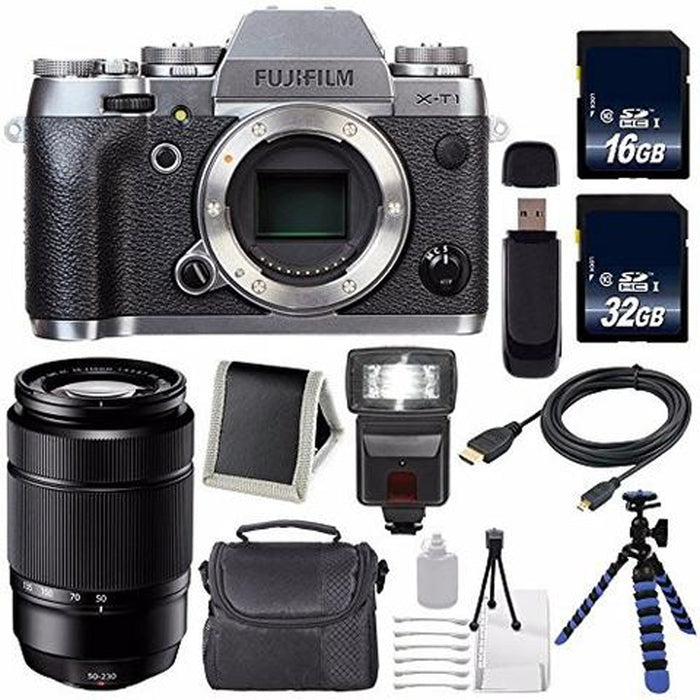 Fujifilm X-T1 Mirrorless Digital Camera (Body Only, Graphite Silver Edition) XC 50-230MM LENS BUNDLE