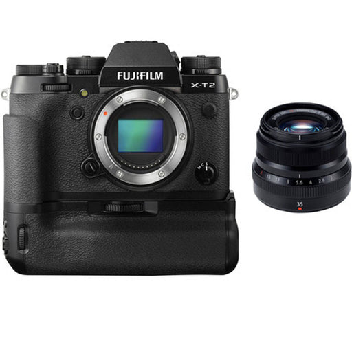 Fujifilm X-T2 Mirrorless Digital Camera with XF 35mm f/2 R WR Lens and Vertical Battery Grip Kit